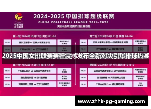 2025中国女排联赛赛程震撼发布全新对决引爆排球热潮